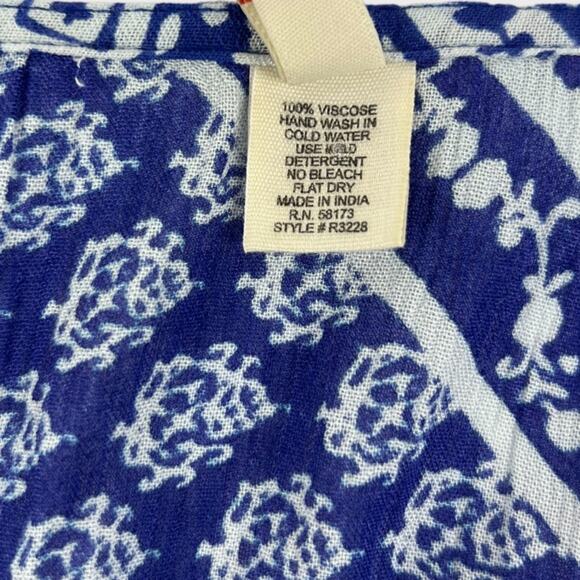 RAGA Patchwork Printed Short Sleeve Peasant Top Size Medium - Picture 4 of 5